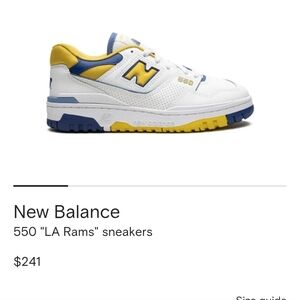 New Balance 550 White and Yellow Sneakers LA Rams Currently Selling For $240